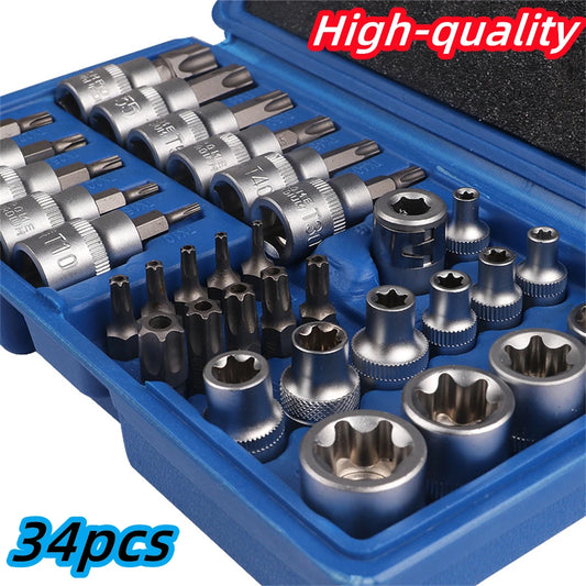 Set de 34 Pièces Douilles Torx Star & Embouts Sécurité – Mâle/Femelle E-Security - BLACKBEARD OUTDOOR INDUSTRIES