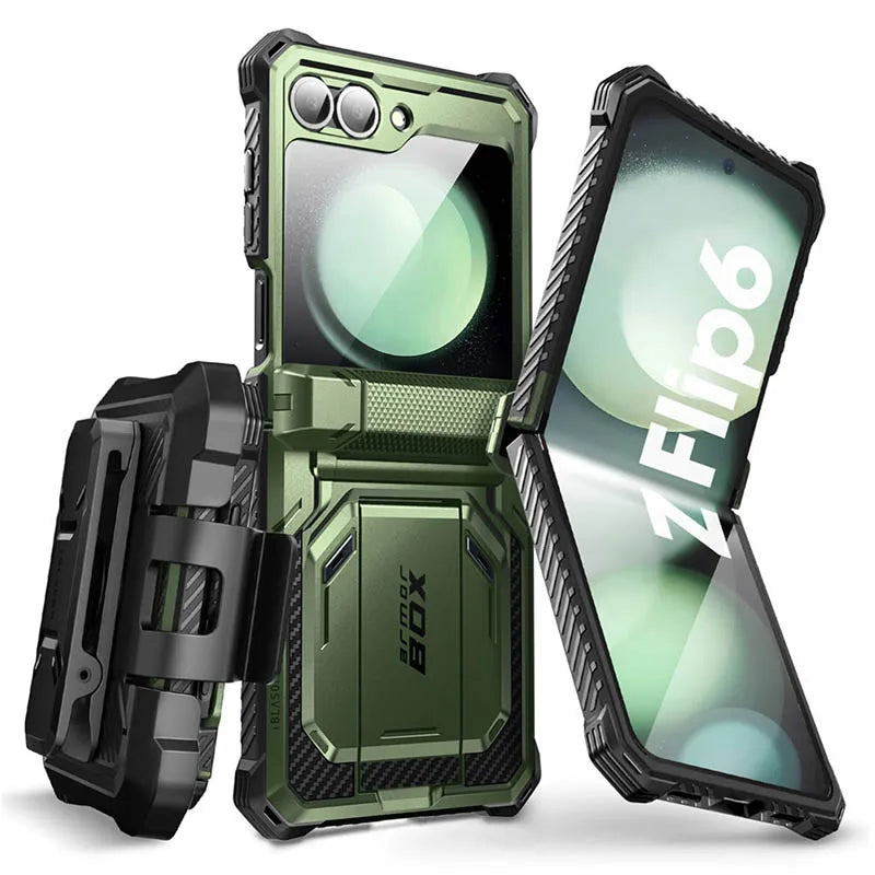 I-BLASON For Samsung Galaxy Z Flip 7 FE/6/5 Case Armorbox Full-Body Military Protection Phone Case with Screen Protector & Stand BLACKBEARD OUTDOOR INDUSTRIES