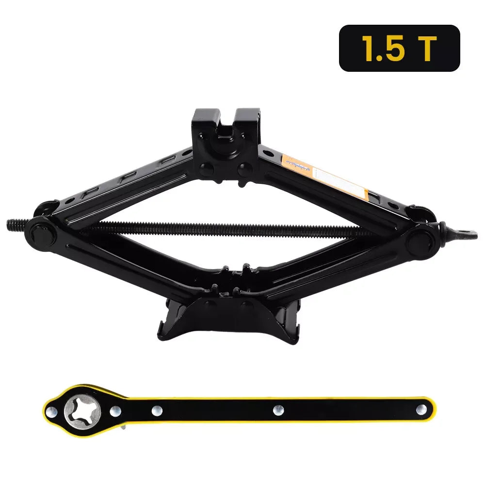 Cric Mécanique 2-en-1 avec Clé à Cliquet – 1.5T / 2.5T | Outil de Levage Pliable pour Voiture - BLACKBEARD OUTDOOR INDUSTRIES