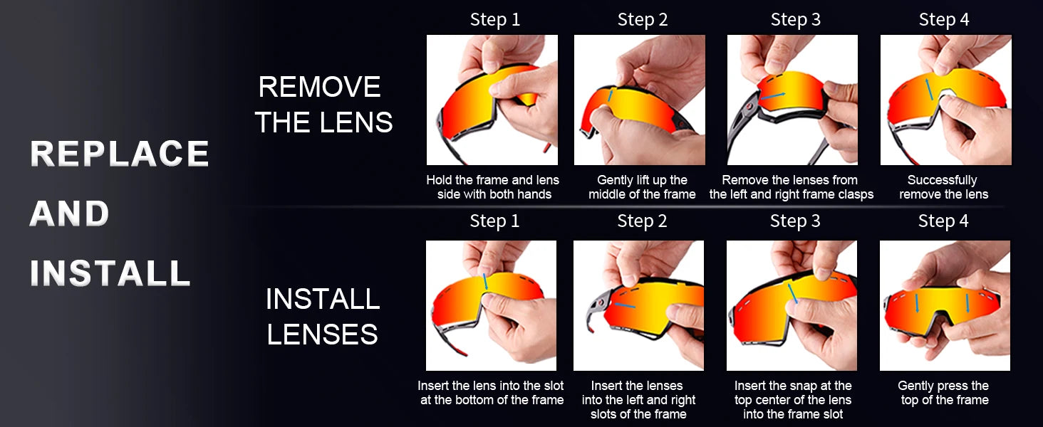 X-TIGER Lunettes de Cyclisme 5 Verres – UV400, Polarisées – Pour Vélo, Running, Pêche & Sports Extérieurs - BLACKBEARD OUTDOOR INDUSTRIES