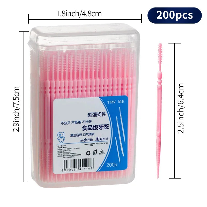 Toothpick Brosse – 200 Pièces en Boîte | Brossettes Interdentaires Jetables pour Adulte Ma boutique