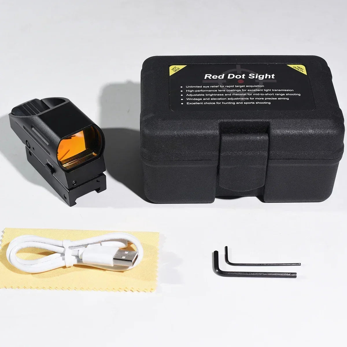 HD103 Red Dot Sight Rechargeable USB Type-C – 4 Réticules – Lunette de Visée Tactique pour Rail 20 mm - BLACKBEARD OUTDOOR INDUSTRIES