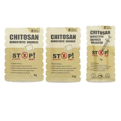 Poudre Hémostatique Granulée au Chitosane – RHINO RESCUE – 6g / 15g – Contrôle Rapide des Saignements Ma boutique