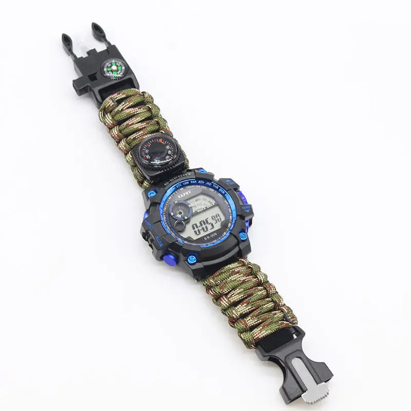 Montre de Survie Outdoor Multifonction 7-en-1 – Étanche 50m – Paracord, Boussole, Thermomètre et  Sifflet - BLACKBEARD OUTDOOR INDUSTRIES