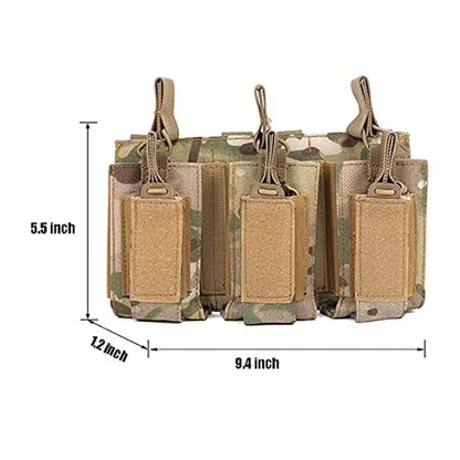 Poche Tactique Triple Chargeur – Ouverture Rapide – Compatible M4/M16/AK – Système Molle - BLACKBEARD OUTDOOR INDUSTRIES