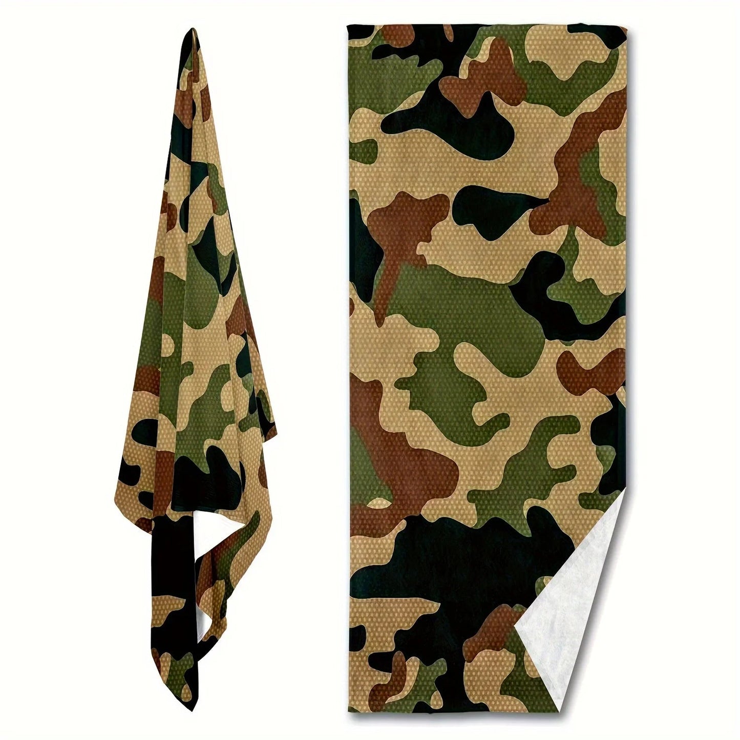 Serviette de Plage Imprimée Camouflage – Serviette Microfibre pour l'Été – Idéale pour la Plage, la Piscine, le Surf et le Camping BLACKBEARD OUTDOOR INDUSTRIES