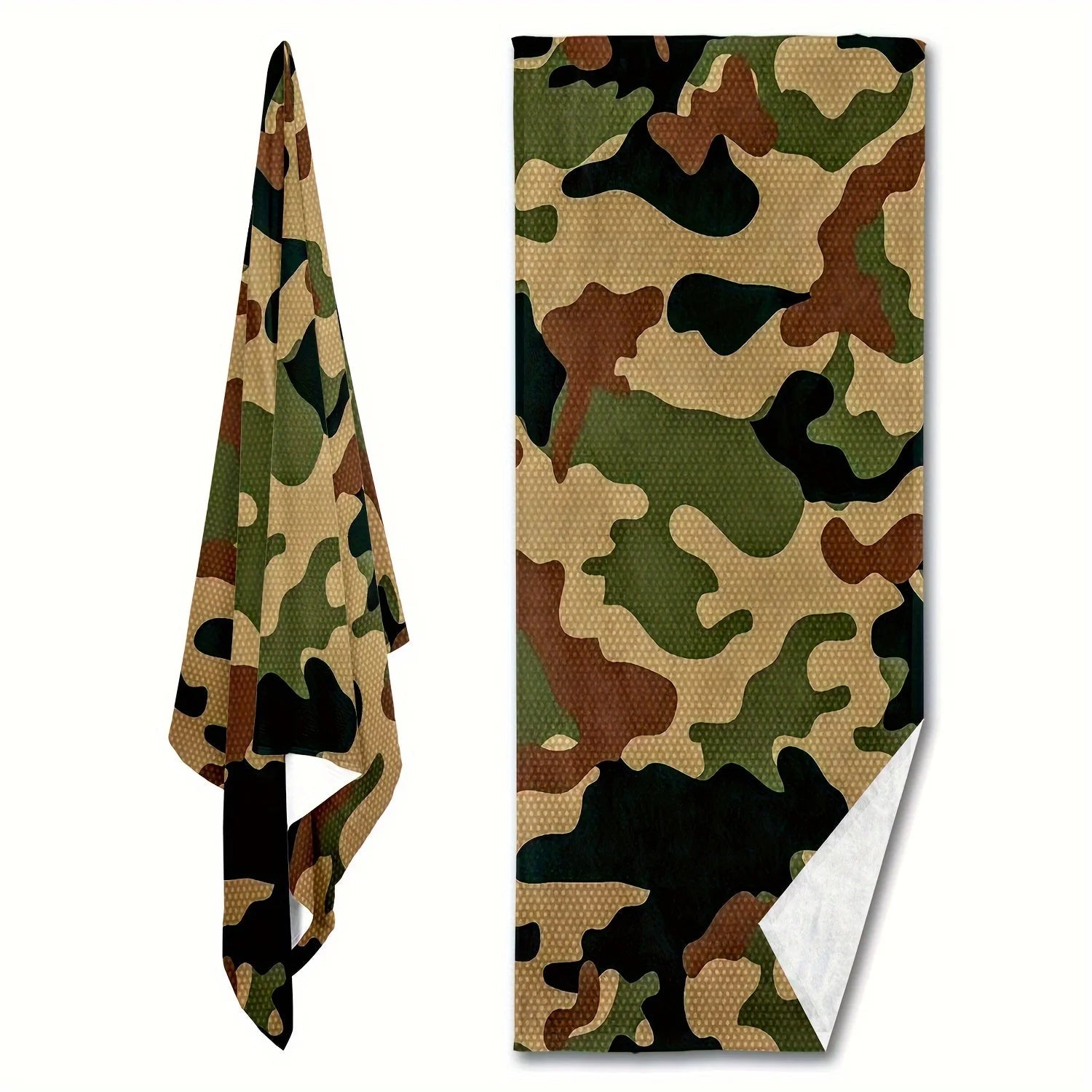 Serviette de Plage Imprimée Camouflage – Serviette Microfibre pour l'Été – Idéale pour la Plage, la Piscine, le Surf et le Camping BLACKBEARD OUTDOOR INDUSTRIES