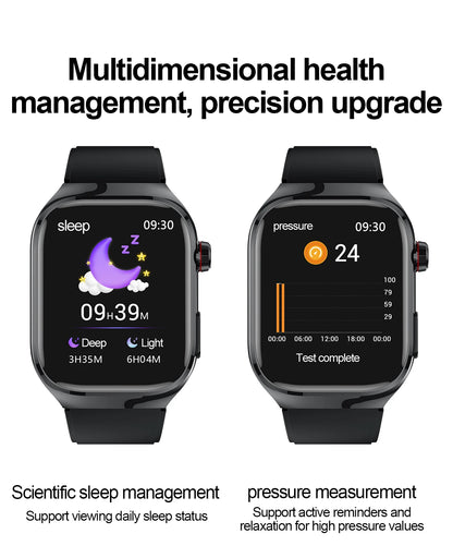 Montre Connectée Homme 2025 – Suivi Santé Avancé ECG+PPG – Surveillance Acide Urique & Lipides – Appels Bluetooth – Écran 2.04” AMOLED – Pour Android & iOS - BLACKBEARD OUTDOOR INDUSTRIES