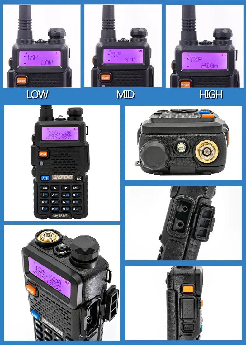 Baofeng UV-5R – Radio Bi-Bande VHF/UHF | 128 Canaux, Jusqu'à 15 km de Portée, Lampe LED et FM Ma boutique