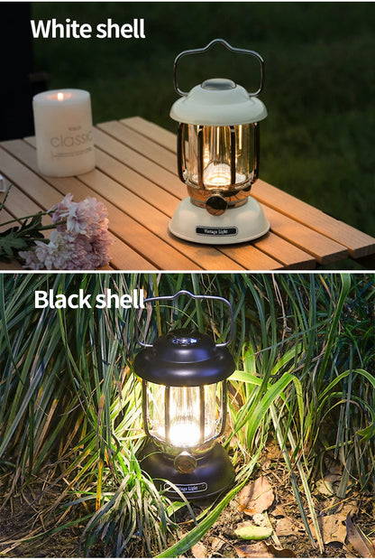 Lanterne de Camping Portable USB Rechargeable – Lampe LED Rétro Étanche pour Pêche, Randonnée, Tente, Lumière d'Urgence - BLACKBEARD OUTDOOR INDUSTRIES