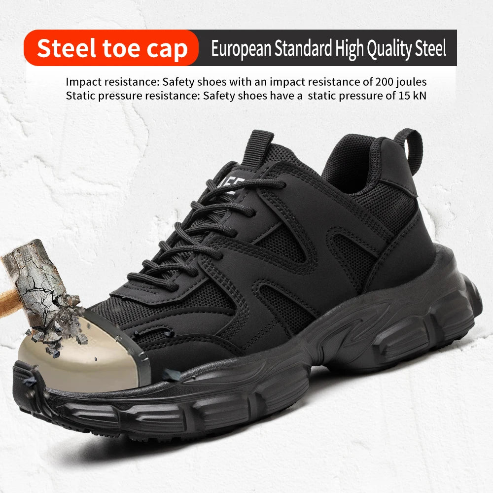 Work Sneakers Steel Toe Shoes Men Safety Shoes Puncture-Proof Work Shoes Boots Fashion Indestructible Footwear Security BLACKBEARD OUTDOOR INDUSTRIES