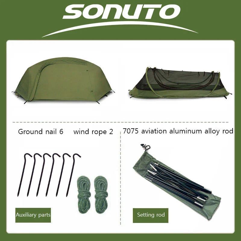 Tente de Camping Sonuto pour 1 Personne - BLACKBEARD OUTDOOR INDUSTRIES