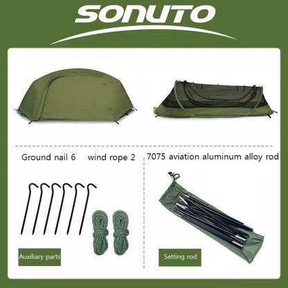 Tente de Camping Sonuto pour 1 Personne - BLACKBEARD OUTDOOR INDUSTRIES