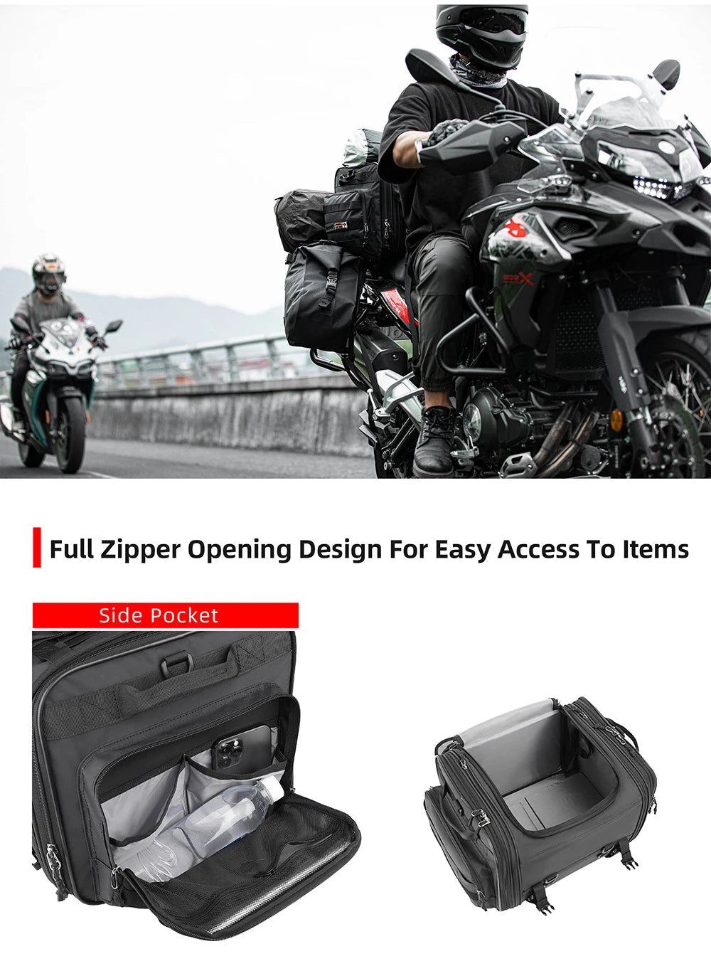 sacoche de voyage pour moto Rhinowalk 19L / 80L Ma boutique