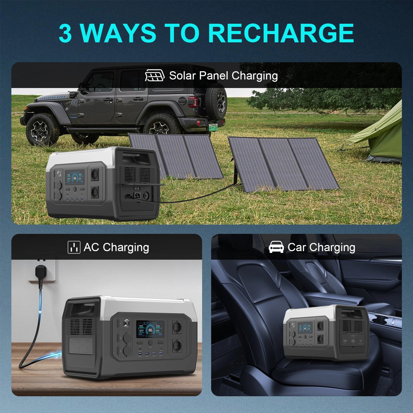 Générateur Solaire Portable avec Batterie LiFePO4 | UPS intégré | Sortie 110V / 220V AC | Idéal pour Camping, Maison, Secours - BLACKBEARD OUTDOOR INDUSTRIES