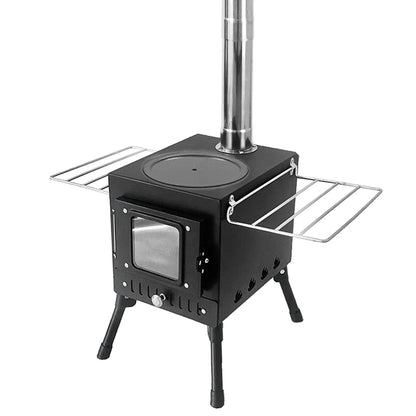 Poêle à Bois de Camping Extérieur – Chauffage Pliable en Acier Inoxydable avec Fenêtre d’Observation pour Tente, Cheminée de Patio - BLACKBEARD OUTDOOR INDUSTRIES