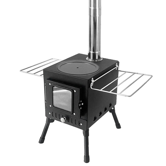 Poêle à Bois de Camping Extérieur – Chauffage Pliable en Acier Inoxydable avec Fenêtre d’Observation pour Tente, Cheminée de Patio - BLACKBEARD OUTDOOR INDUSTRIES