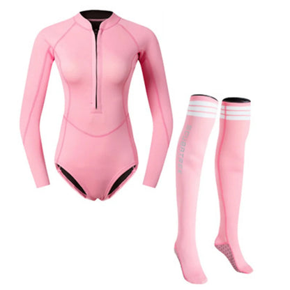 Combinaison Bikini Néoprène Femme 2MM avec Bas – Maillot de Bain Longues Manches Surf, Plongée, Snorkeling, Natation - BLACKBEARD OUTDOOR INDUSTRIES