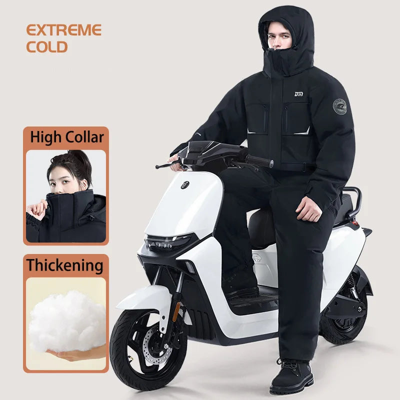 Motorcycle Riding Winter Coldproof Clothing Winter Fashion Waist Designwarm Cotton Jumpsuit Thickened Waterproof Snowmobile Suit BLACKBEARD OUTDOOR INDUSTRIES
