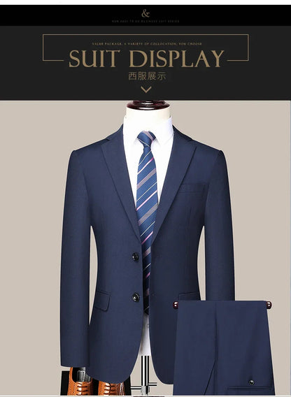 Costume Homme Slim Fit à Deux Boutons – Costume Professionnel et Élégant avec Pantalon Inclus (Tailles S-6XL) BLACKBEARD OUTDOOR INDUSTRIES