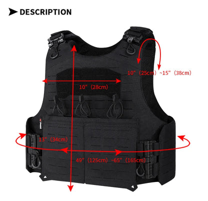 Gilet Tactique YAKEDA en Nylon – Gilet de Chasse avec Libération Rapide et Système PALS Découpé au Laser, Dos Extensible et Résistant à l'Usure BLACKBEARD OUTDOOR INDUSTRIES