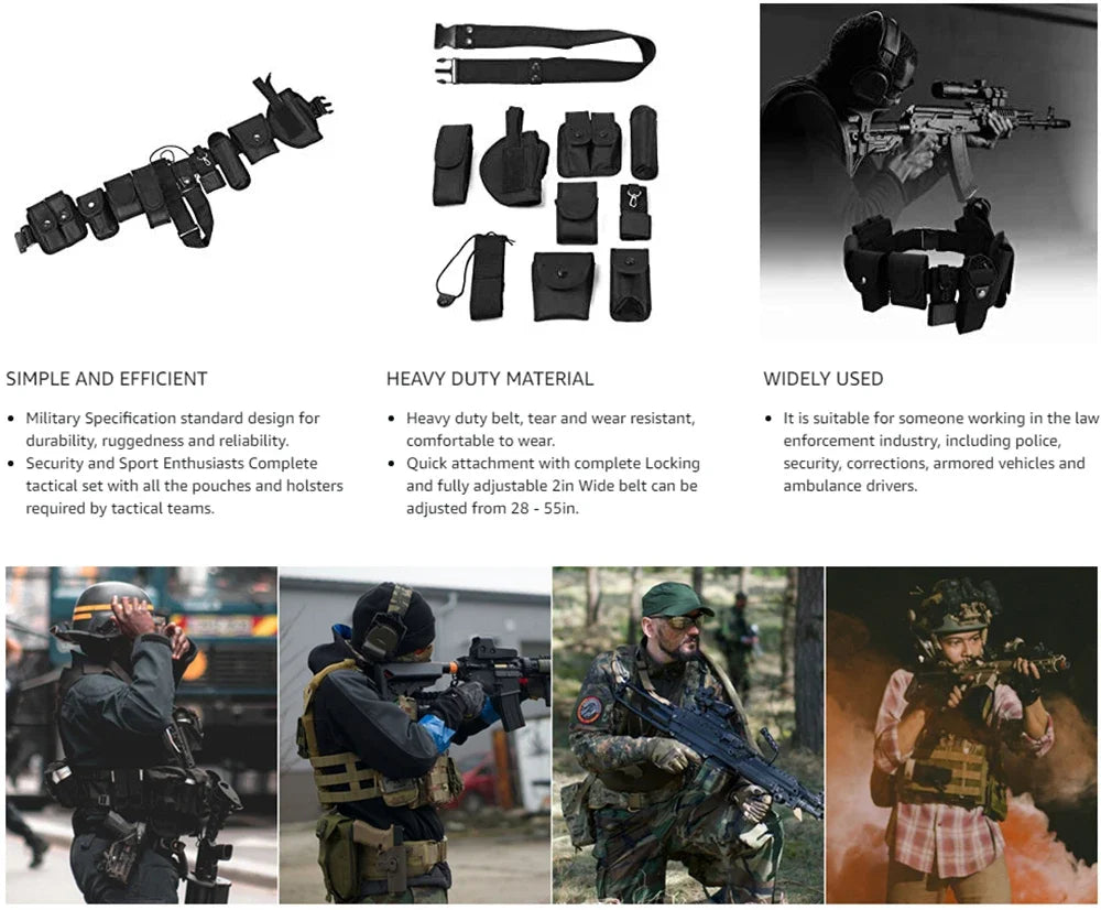 Ceinture Tactique Utilitaire Modulaire 10 en 1 - Système d'Équipement Tactique Ma boutique