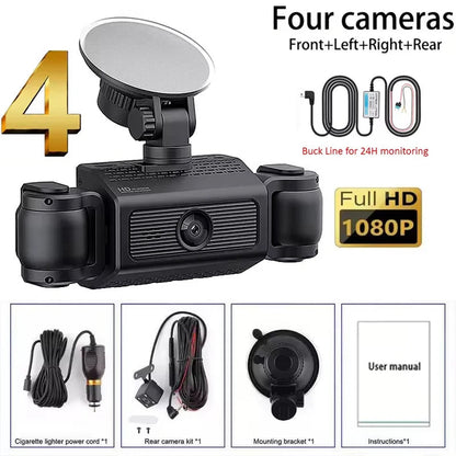 dashcam 4 canaux couverture panoramique à 360°  haute définition 1080P Ma boutique