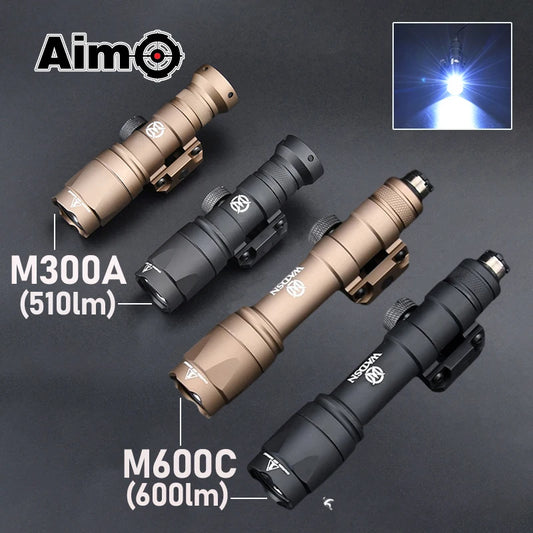 Lampe Tactique WADSN M300A / M600C Type SureFire – LED Haute Puissance pour Rail 20mm Picatinny - BLACKBEARD OUTDOOR INDUSTRIES