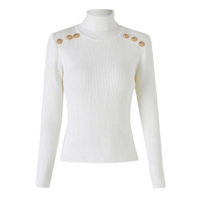 Pull en Laine Mélangée à Col Roulé Femme - Vert Armée, Épaules Padding, Casual, Tricoté pour l'Hiver BLACKBEARD OUTDOOR INDUSTRIES