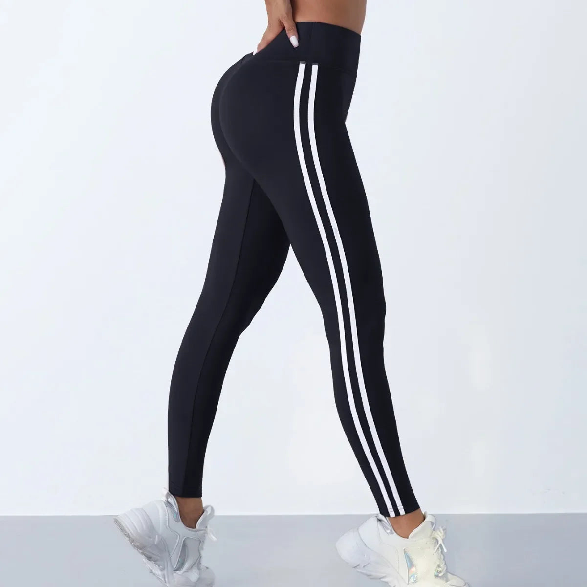 Legging Femme Taille Haute à Rayures – Effet Fessier Galbé et Coupe Sport Ajustée - BLACKBEARD OUTDOOR INDUSTRIES