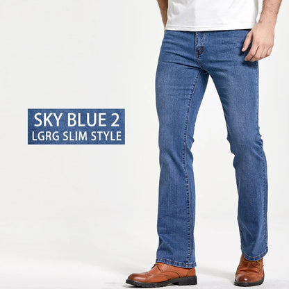 Jean Homme Bootcut Légèrement Évasé Slim Fit – Pantalon en Denim Stretch Classique, Bleu ou Noir, Tendance Designer BLACKBEARD OUTDOOR INDUSTRIES