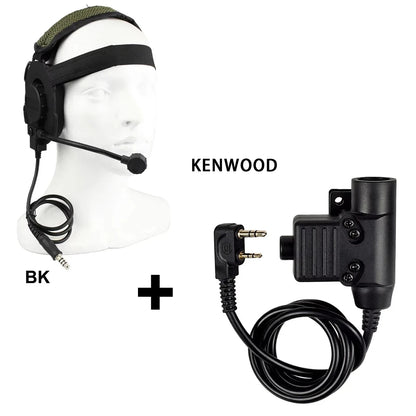Casque Tactique Outdoor avec Microphone Bowman Elite II U94 PTT pour Radio Kenwood, Baofeng UV-5R – Équipement de Chasse et Tir CS BLACKBEARD OUTDOOR INDUSTRIES