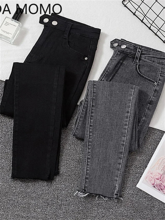 Jeans Femme Skinny Denim Noir – Pantalon Taille Haute Vintage, Stretch Légère - BLACKBEARD OUTDOOR INDUSTRIES