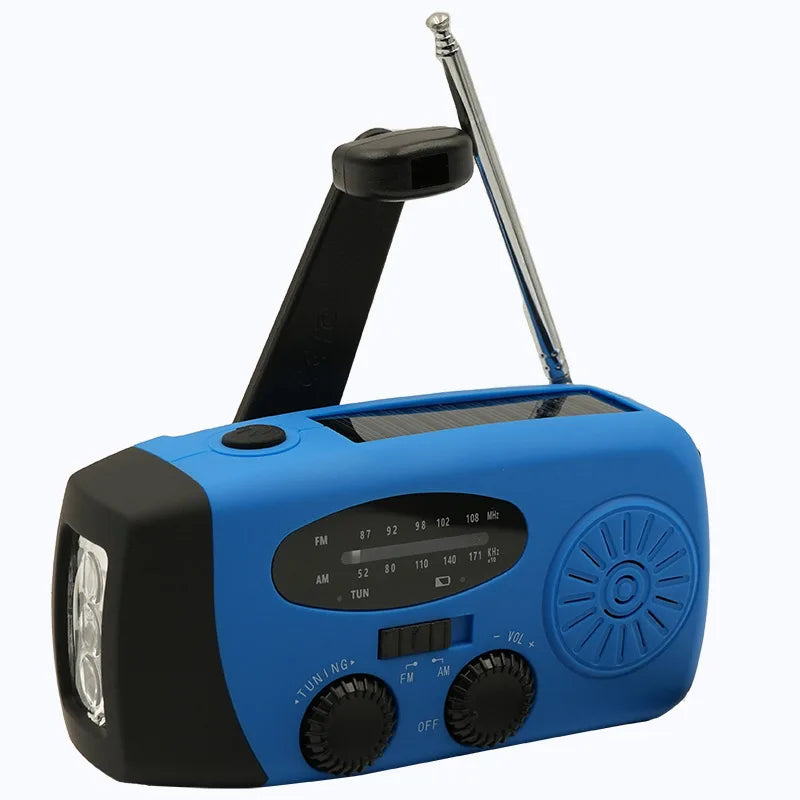 Radio Portable d'Urgence Rechargeable 2000mAh – Radio Solair, Manivelle et USB avec Flashlight, Radio AM/FM/SW, Radio Météo pour Survie, Batterie Rechargeable et Chargeur de Secours - BLACKBEARD OUTDOOR INDUSTRIES