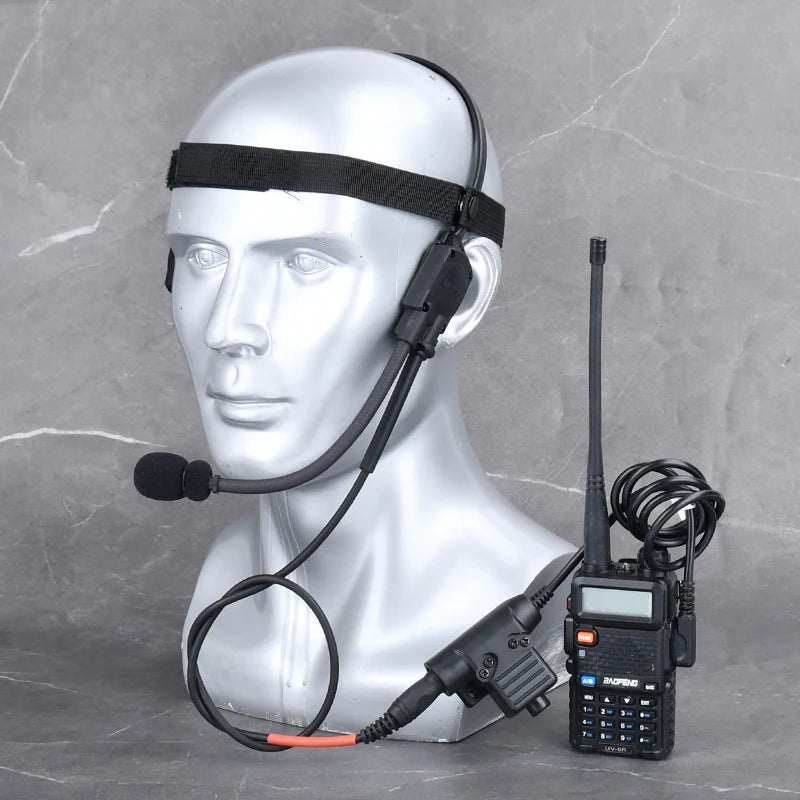 Casque Tactique WADSN MH180-V avec Conduction Osseuse pour Airsoft – Casque de Signalisation avec Microphone pour Interface 7.0 PLUG PTT BLACKBEARD OUTDOOR INDUSTRIES