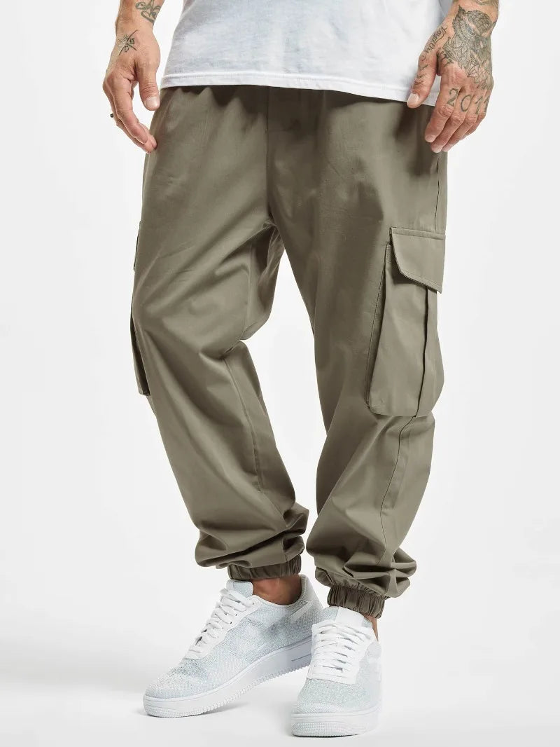 Pantalon Cargo Homme Grande Taille | Style Européen Décontracté | Taille Élastique & Cordon | Multi-poches | Léger & Confortable - BLACKBEARD OUTDOOR INDUSTRIES