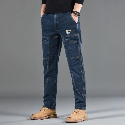 Jean Slim Fit Homme Style Coréen - Pantalon en Denim Élastique Gris Taille Moyenne BLACKBEARD OUTDOOR INDUSTRIES