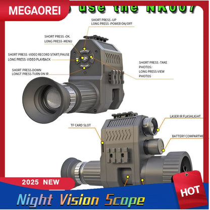 Jumelles de Vision Nocturne Megaorei NK007 (2025) – 1080P Full HD, Caméra Intégrée pour Chasse & Pêche Ma boutique