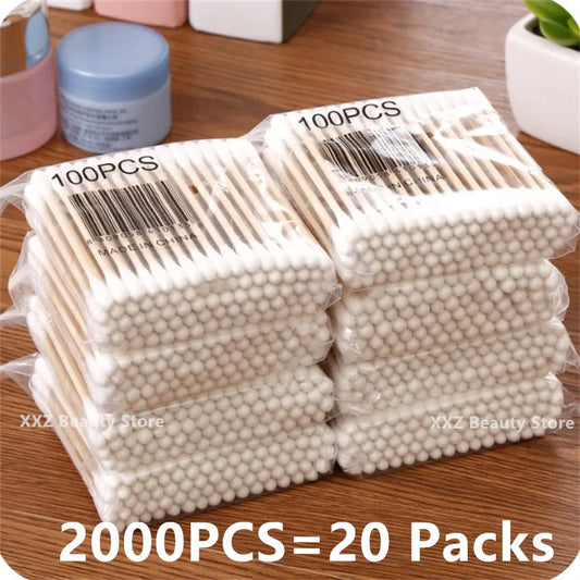 Coton-Tiges Double Têtes – Bâtonnets en Bois avec Embouts en Coton Pur – Nettoyage Nez, Oreilles & Soins Beauté - BLACKBEARD OUTDOOR INDUSTRIES