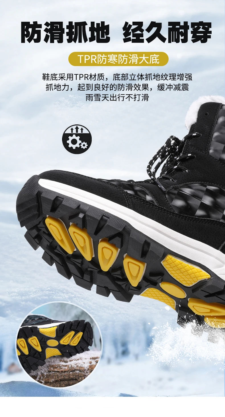 Bottes de Neige Femme Hiver 2024 – Sneakers Chaudes à Fourrure, Semelle Épaisse, Imperméables – Bottines Mi-mollet Outdoor - BLACKBEARD OUTDOOR INDUSTRIES