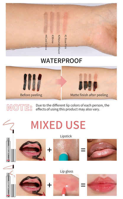 Waterproof Lip Liner Peel Off Tattoo Lipgloss Waterproof Long Lasting Matte Lip Tint Brown Contour Tear-off Lips Stain Cosmetic BLACKBEARD OUTDOOR INDUSTRIES