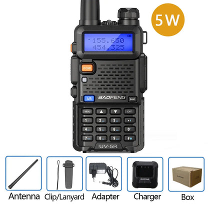 Baofeng UV-5R – Radio Bi-Bande VHF/UHF | 128 Canaux, Jusqu'à 15 km de Portée, Lampe LED et FM Ma boutique