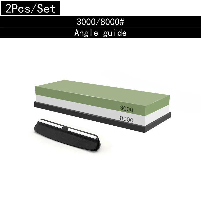 Pierre à Aiguiser Professionnelle 3-en-1 - Double Face avec Support en Bambou et Guide d’Angle - BLACKBEARD OUTDOOR INDUSTRIES