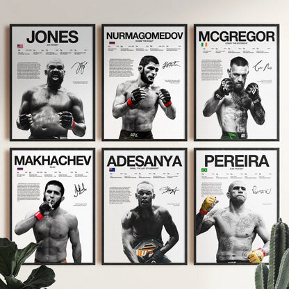 UFC Fighter Legend Boxer Champion Poster Art Prints Mma Enthusiasts Indoor Wall Art Home Decor High Quality Canvas Painting Gift BLACKBEARD OUTDOOR INDUSTRIES