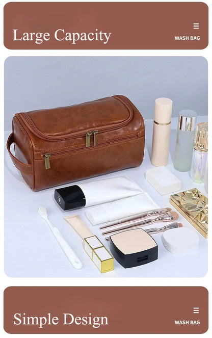 Trousse de Toilette en Cuir PU ou Toile – Grande Capacité & Accroche Murale | Unisexe, Idéale pour les Voyages - BLACKBEARD OUTDOOR INDUSTRIES