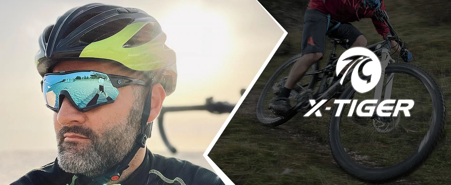X-TIGER Lunettes de Cyclisme 5 Verres – UV400, Polarisées – Pour Vélo, Running, Pêche & Sports Extérieurs - BLACKBEARD OUTDOOR INDUSTRIES