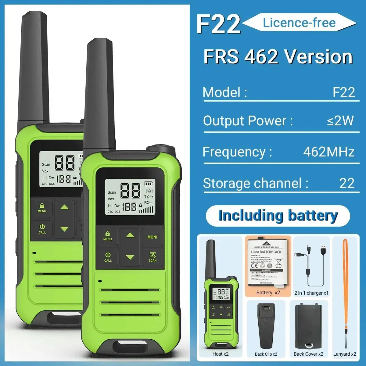 Baofeng F22 - Talkie-Walkie Portable PMR/FRS - Longue Portée et Multifonctions Ma boutique