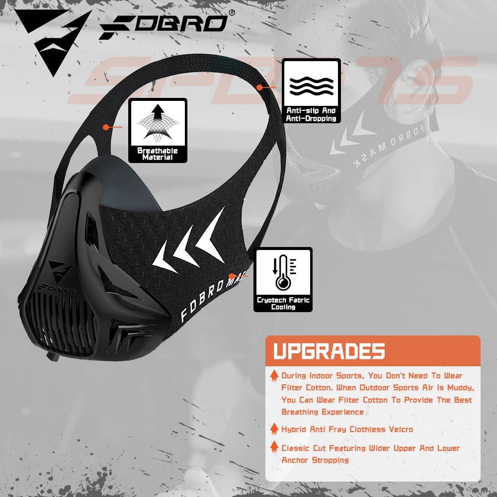 Masque d’Entraînement Sportif – Édition Élévation | Course, Fitness, Cyclisme – Style Noir 2.0 - BLACKBEARD OUTDOOR INDUSTRIES