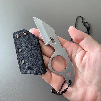 Couteau fixe acier inox - Modèle CS6 Petit, tranchant, portable, avec chaîne et étui - BLACKBEARD OUTDOOR INDUSTRIES