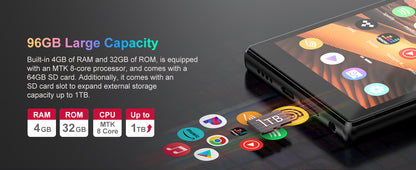 Lecteur MP3/MP4 Android Oilsky M501 Pro – 4.7’’ – Bluetooth 5.0 & Wi-Fi – 96 Go – Écran 1080P – Jusqu’à 1 To - BLACKBEARD OUTDOOR INDUSTRIES